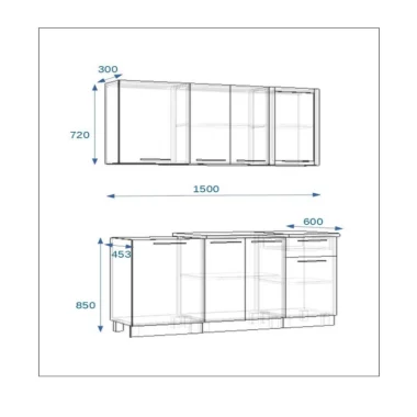 Кухня модульная прямая Рен С13 фото 3